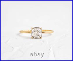 Prong Set Transparent White 0.50CT Moissanite In Pure 10K Yellow Gold Women Ring