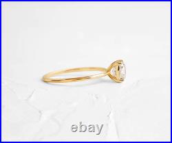 Prong Set Transparent White 0.50CT Moissanite In Pure 10K Yellow Gold Women Ring