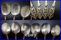 Puiforcat Ice cream spoon knife set Gold Painted Pure silver 800 Original Box