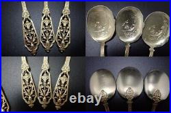 Puiforcat Ice cream spoon knife set Gold Painted Pure silver 800 WithOriginal Box
