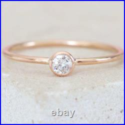 Pure 10K Rose Gold Bezel Set Cubic Zirconia Engagement & Anniversary Women Ring