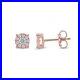 Pure 10K Rose Gold Natural Real Diamond Round Engagement Stud Earrings For Women
