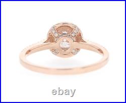 Pure 10K Rose Gold With Prong Set Round Cut Moissanite Halo Engagement Fine Ring