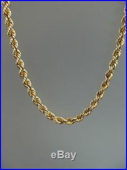 Pure 14K Gold Twist Link Rope Chain 16 Necklace & 7 Bracelet Set