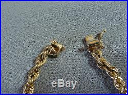 Pure 14K Gold Twist Link Rope Chain 16 Necklace & 7 Bracelet Set