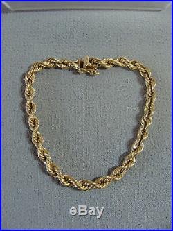 Pure 14K Gold Twist Link Rope Chain 16 Necklace & 7 Bracelet Set