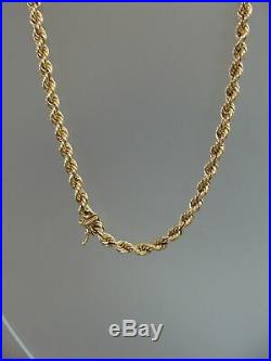 Pure 14K Gold Twist Link Rope Chain 16 Necklace & 7 Bracelet Set