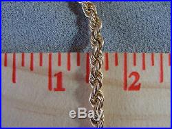 Pure 14K Gold Twist Link Rope Chain 16 Necklace & 7 Bracelet Set