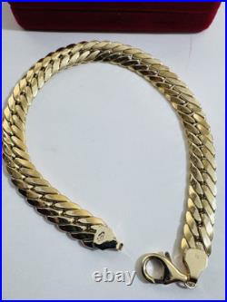 Pure 18K 750 Fine Dubai Real Yellow Gold Curb Cuban Bracelet 8 Long 8mm 6.45g