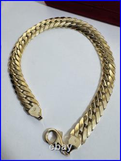Pure 18K 750 Fine Dubai Real Yellow Gold Curb Cuban Bracelet 8 Long 8mm 6.45g