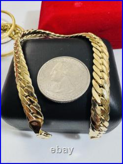 Pure 18K 750 Fine Dubai Real Yellow Gold Curb Cuban Bracelet 8 Long 8mm 6.45g