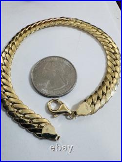 Pure 18K 750 Fine Dubai Real Yellow Gold Curb Cuban Bracelet 8 Long 8mm 6.45g