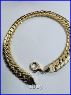 Pure 18K 750 Fine Dubai Real Yellow Gold Curb Cuban Bracelet 8 Long 8mm 6.45g