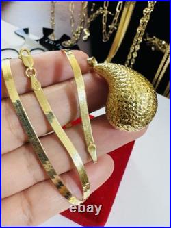 Pure 18K 750 Real Genuine Gold Teardrop Set Necklace 16 long 3.2mm 10.2g Choker