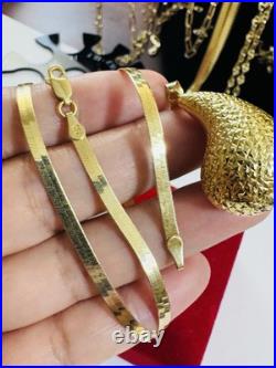 Pure 18K 750 Real Genuine Gold Teardrop Set Necklace 16 long 3.2mm 10.2g Choker