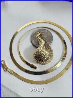 Pure 18K 750 Real Genuine Gold Teardrop Set Necklace 16 long 3.2mm 10.2g Choker