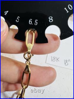 Pure 18K 750 Real Gold Letter initial P Set Necklace 18 Inch Long 7g 5.5mm