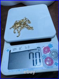 Pure 18K 750 Real Gold Letter initial P Set Necklace 18 Inch Long 7g 5.5mm