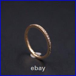 Pure 18K Rose Gold Pave Set Diamonds Womens Ring Size 5.75 Stamp Au750