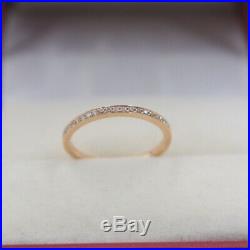 Pure 18K Rose Gold Ring set Diamonds Band Ring Size 5.75