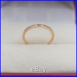 Pure 18K Rose Gold Ring set Diamonds Band Ring Size 5.75