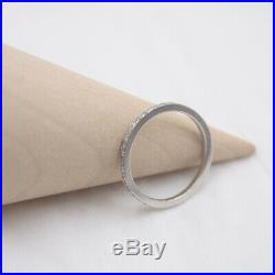 Pure 18K White Gold Ring set 0.11ct Diamonds Band Ring Size 3.25