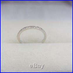 Pure 18K White Gold Ring set 0.11ct Diamonds Band Ring Size 3.25