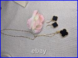 Pure 18ct Black Necklace And Earrings Set