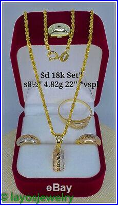 Pure 18k Multi-color Gold, Trendy for Everyday Fashion Ladies Fine Jewelry Set