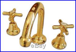Pure 24K Yellow GOLD Mondella Cadenza Bathroom Basin Taps and Spout Set