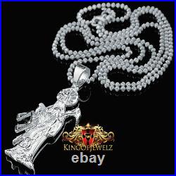 Pure 925 Silver Santisima Muerte Death Ripper Angel Of Death Pendant Chain Set