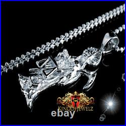 Pure 925 Silver Santisima Muerte Death Ripper Angel Of Death Pendant Chain Set