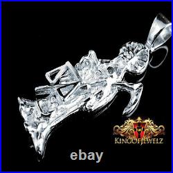 Pure 925 Silver Santisima Muerte Death Ripper Angel Of Death Pendant Chain Set