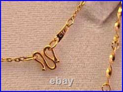 Pure 999 24K Yellow Gold Link Chain Necklace and Dragon Pendant (8 Grams) Set