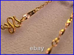 Pure 999 24K Yellow Gold Link Chain Necklace and Dragon Pendant (8 Grams) Set