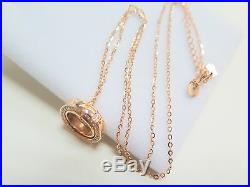 Pure Au750 18K Rose Gold Chain Set Women's Lucky O Link Circle Necklace