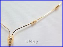 Pure Au750 18K Yellow Gold Chain Set Women's Unique Snake Link Bead Necklace