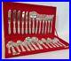 Pure Brass Embossed Silver Color Flatware 27 Piece Cutlery Sets Gifts With Box