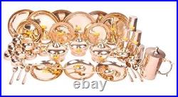 Pure Bronze Kansa Thali Dinner Set Big 49 Pieces Gold Pure Kansa Heavy Luxury