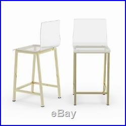 Pure Decor Clear Acrylic Counter Stool Set Of 2