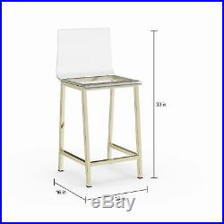 Pure Decor Clear Acrylic Counter Stool Set Of 2