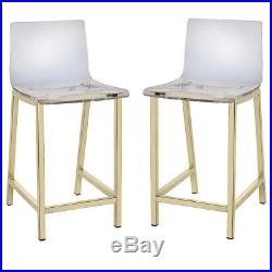 Pure Decor Clear Acrylic Counter Stool Set of 2