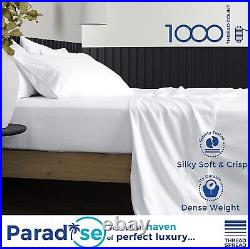 Pure Egyptian King Size Cotton Bed Sheets Set (King, 1000 Thread Count) Bright W