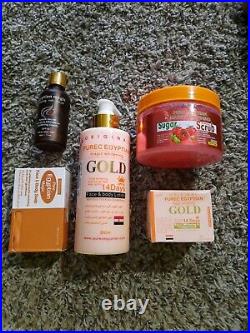 Pure Egyptian Magic Whitening Gold Set Lotion, soap, scrub, serum, face cream. 5pc