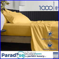 Pure Egyptian Queen Size Cotton Bed Sheets Set (Queen, 1000 Thread Count) Gold B