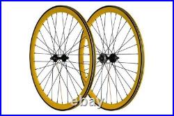 Pure Fix Bike double-walled aluminum 700C 50mm Wheelset Anodized Gold COLOR