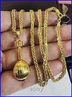 Pure Genuine 18K 750 Real Gold 17.5-18 long Guitar Set Necklace 2.5mm 9.85g