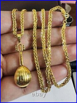 Pure Genuine 18K 750 Real Gold 17.5-18 long Guitar Set Necklace 2.5mm 9.85g