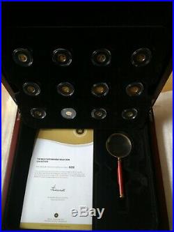 Pure Gold 2012 World's Smallest Gold 12 Coins Set With Magnifying Glass