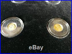 Pure Gold 2012 World's Smallest Gold 12 Coins Set With Magnifying Glass